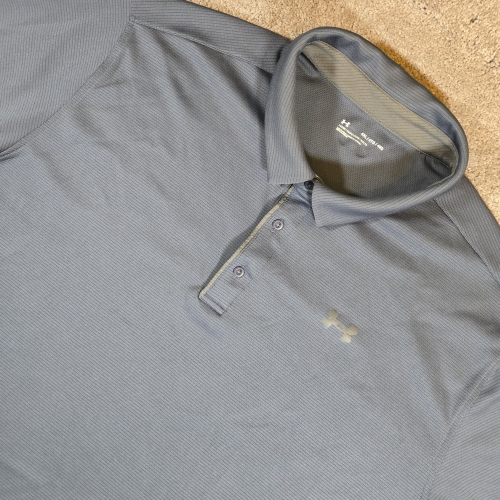 Under Armour Men's Charcoal Gray Polo Shirt 4XL Performance Golf Polo